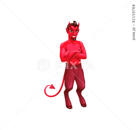 Cute Red Demon Cartoon Halloween Background5 Stock Vector - Illustration of  devil, background: 126740043