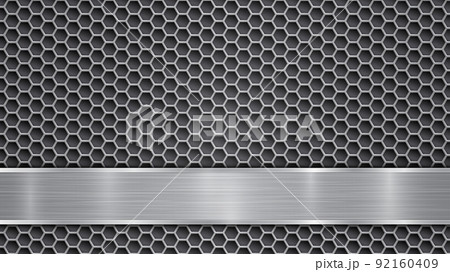 Metal background with holes and a polished plate 92160409