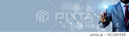 データ分析イメージ バナー・広告向け横長ビジュアル データ分析イメージ バナー・広告向け横長ビジュアル 92160446