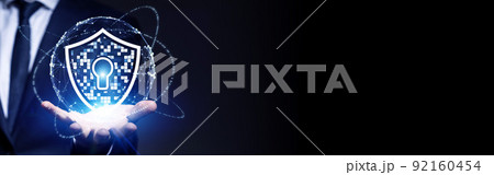 セキュリティイメージ　バナー・広告向け横長ビジュアル 92160454
