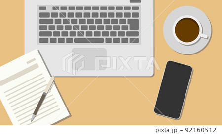 仕事中の机の上のイメージ 仕事中の机の上のイメージ 92160512