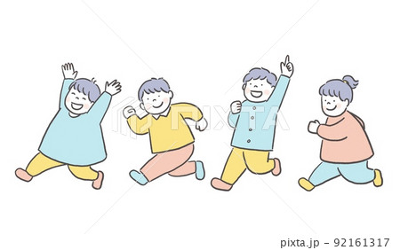 走る元気な子どもたち 92161317