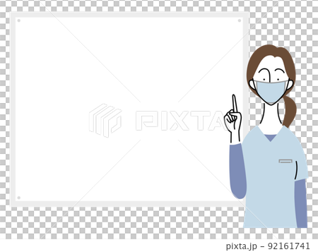 用手指解釋的女牙醫（淺藍色制服） 92161741