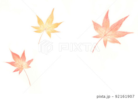 パステル画：紅葉のイラスト素材 [92161907] - PIXTA