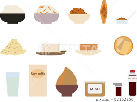 大豆製品イラストセット 大豆製品イラストセット 92162250