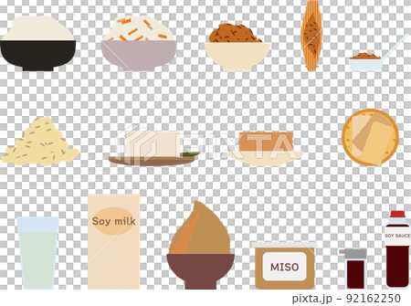 大豆製品イラストセット 大豆製品イラストセット 92162250