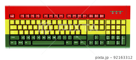 Bolivian flag painted on computer keyboard. 3D rendering 92163312