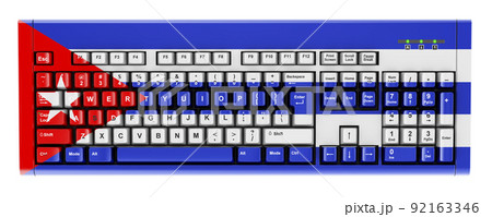 Cuban flag painted on computer keyboard. 3D rendering 92163346