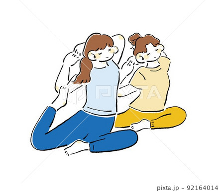 ヨガをする女性達 92164014