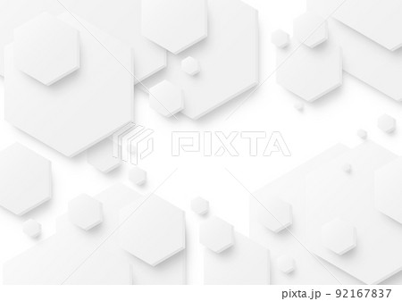 白の六角形のクリアタイル 背景素材 白の六角形のクリアタイル 背景素材 92167837