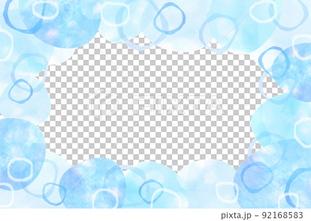 水面イメージの夏の涼しい青いフレームのイラスト素材