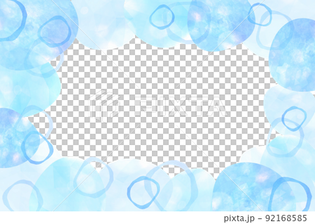海イメージの夏の涼しい青いフレームのイラスト素材