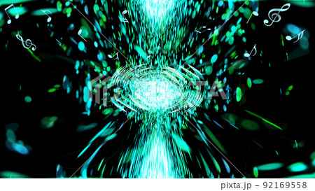 音楽のイメージ、光輝き炸裂する背景と音符バックグラウンド 音楽のイメージ、光輝き炸裂する背景と音符バックグラウンド 92169558