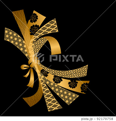 日本の伝統柄 束ね熨斗の背景 92170758