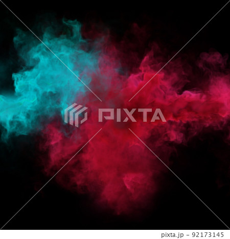 Blue and Red mystery smoke texture on a black 92173145