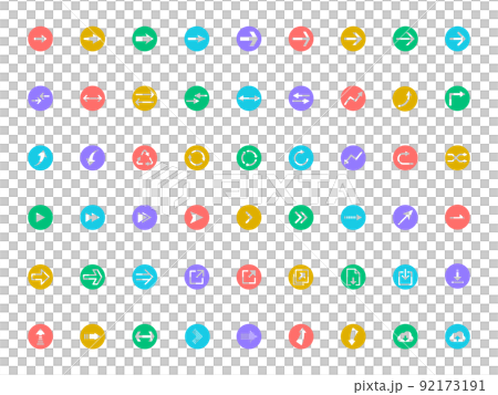 Set of simple arrow icons / flat, design, colorful 92173191