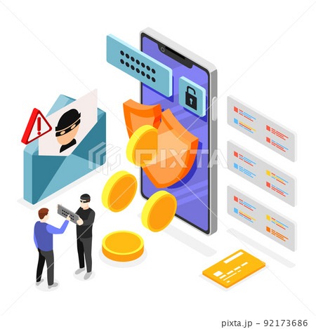 Phishing Isometric Background Phishing Isometric Background 92173686
