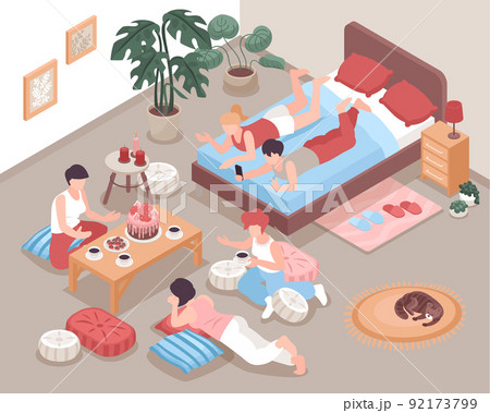 Pajama Party Illustration 92173799