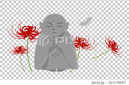 お地蔵さんと彼岸花 お地蔵さんと彼岸花 92174097