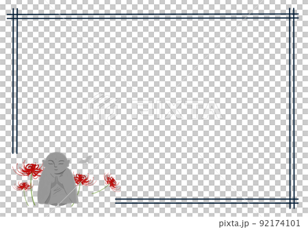 お地蔵さんと彼岸花 フレーム お地蔵さんと彼岸花 フレーム 92174101