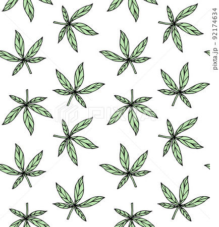Vector seamless pattern of hand drawn leaves Vector seamless pattern of hand drawn leaves 92174634