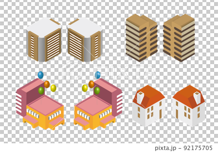 Unique 3D buildings and homes. Please use it as a part. It is a cute isometric building. 92175705