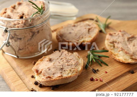 Concept of tasty food with pate sandwiches, close up Concept of tasty food with pate sandwiches, close up 92177777