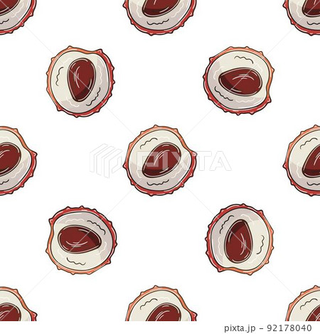 Seamless pattern with tropical fruits. Illustration in hand draw style Seamless pattern with tropical fruits. Illustration in hand draw style 92178040