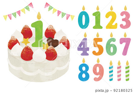 バースデーケーキ記念日ケーキ水彩 92180325