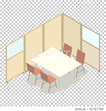 Office furniture isometric meeting space 92181768