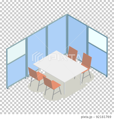 Office furniture isometric meeting space 92181769