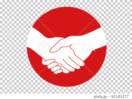 Hands to shake hands / circle frame - Stock Illustration [92183277] - PIXTA
