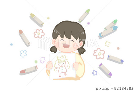 絵を描く女の子 絵を描く女の子 92184582