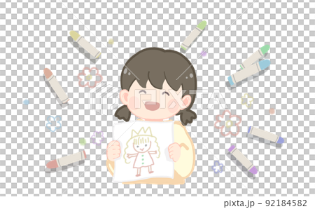 絵を描く女の子 絵を描く女の子 92184582