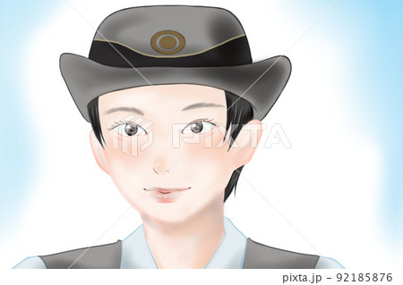 優しく微笑む制服姿の女性のイラスト 92185876