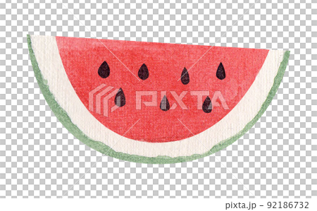Watercolor illustration of watermelon for japanese summer festival. (the set contains both individual elements and ready-made compositions and backgrounds) 92186732