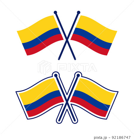 交差したコロンビア国旗のアイコンセット