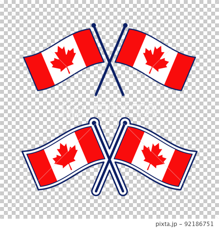 交差したカナダ国旗のアイコンセット 92186751