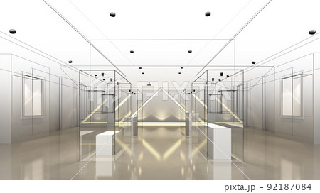 sketch design of interior exhibition room ,museum ,3d rendering sketch design of interior exhibition room ,museum ,3d rendering 92187084