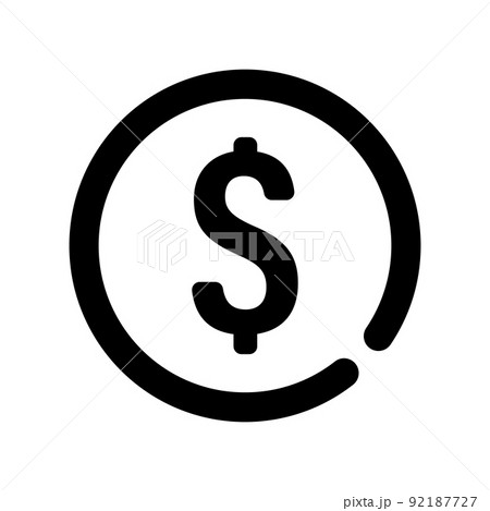 ドルマークアイコン。通貨やお金。ベクター。 92187727