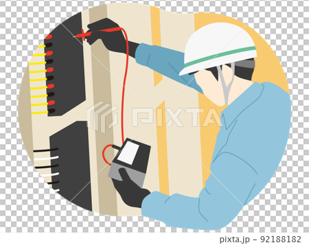 檢查電力的工人 檢查電力的工人 92188182