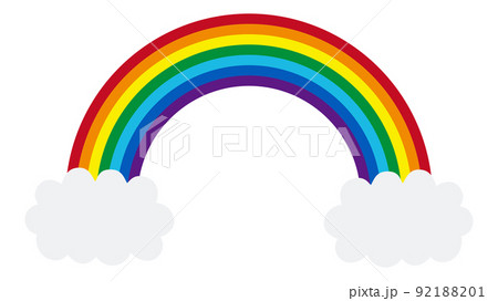 かわいい虹と雲のベクターイラスト素材 かわいい虹と雲のベクターイラスト素材 92188201