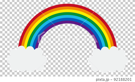 かわいい虹と雲のベクターイラスト素材 かわいい虹と雲のベクターイラスト素材 92188201
