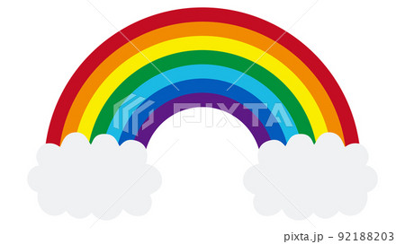 かわいい虹と雲のベクターイラスト素材 92188203