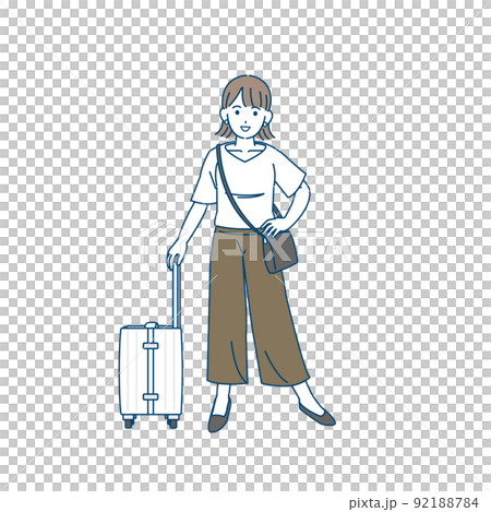 Young woman traveling alone, college student, summer vacation Young woman traveling alone, college student, summer vacation 92188784