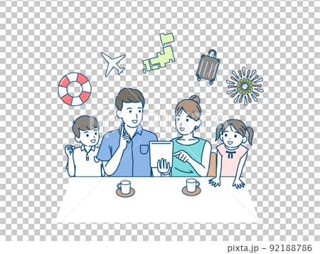 Family planning a trip Summer vacation Family trip Domestic trip 92188786