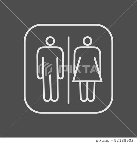 The toilet door navigation icon with the inscription wc. Wayfinding wc element. Vector illustration 92188902