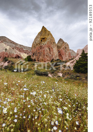geological formation excavated by man in the red valley geological formation excavated by man in the red valley 92189353