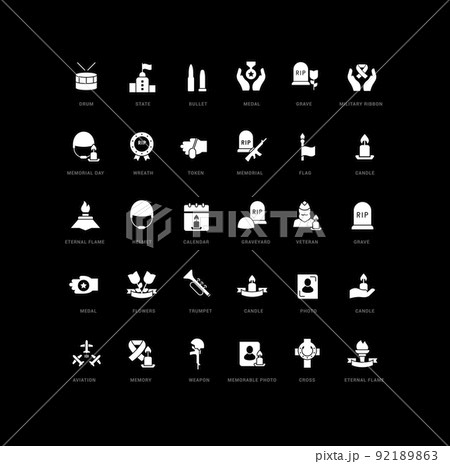 Set of simple icons of Memorial Day 92189863