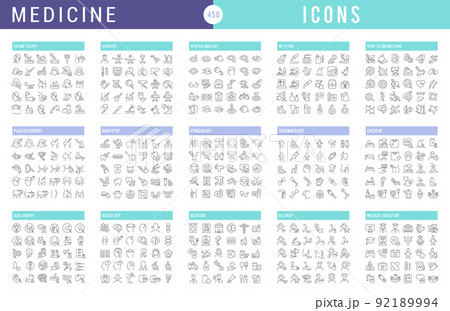 Set Vector Line Icons of Medicine 92189994